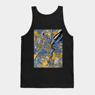 Belfast Map Pattern in Blue & Gold Tank Top